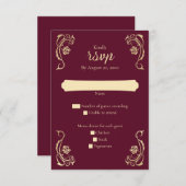 Mittelalterliche Königliche Rose Hochzeit RSVP-Kar RSVP Karte (Vorne/Hinten)