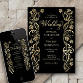 Mittelalterliche königliche Rose Schwert Hochzeit Einladung