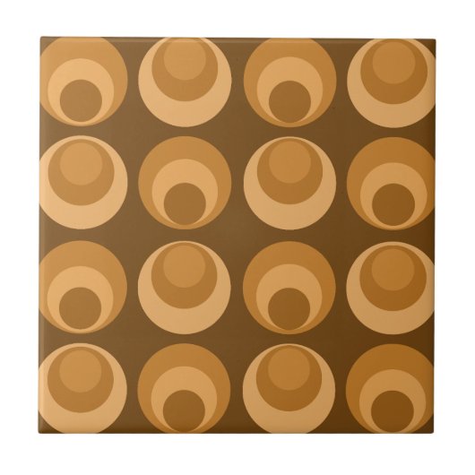 Mittelalterliche Kreise Burnt Orange Fliese (Vorderseite)