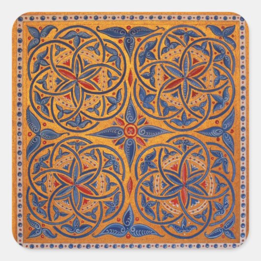 Mittelalterliche Kreise Quadratischer Aufkleber (Vorderseite)
