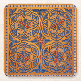 Mittelalterliche Kreise Rechteckiger Pappuntersetzer