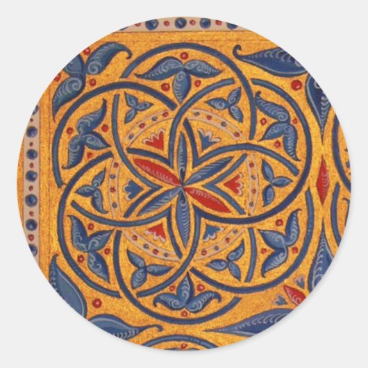 Mittelalterliche Kreise Runder Aufkleber (Vorderseite)