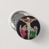 Mittelalterliche Kreuzigung Jesu Christi Button (Vorne & Hinten)