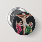 Mittelalterliche Kreuzigung Jesu Christi Button (Vorne & Hinten)