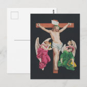 Mittelalterliche Kreuzigung Jesu Christi Postkarte (Vorne/Hinten)