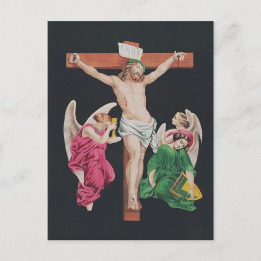 Mittelalterliche Kreuzigung Jesu Christi Postkarte (Vorderseite)