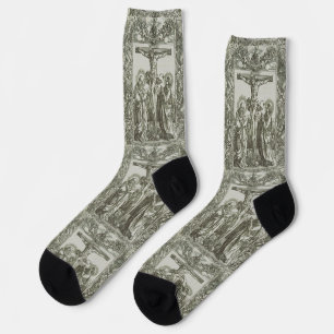 Mittelalterliche Kreuzigung Jesu Christi Socken