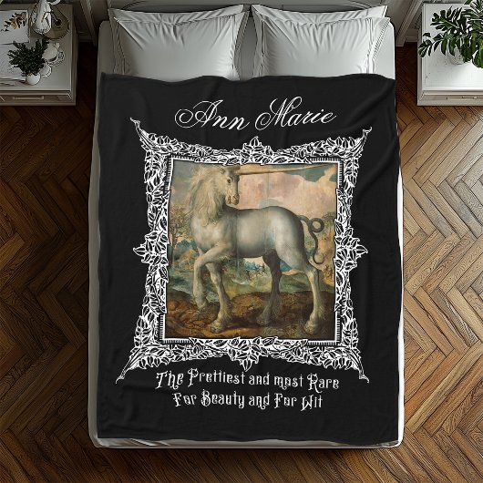 Mittelalterliche Kunst Einhorn Barock Fleecedecke