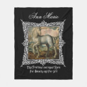 Mittelalterliche Kunst Einhorn Barock Fleecedecke (Vorderseite)