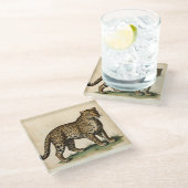 Mittelalterliche Kunst Glasuntersetzer (Schrägansicht)