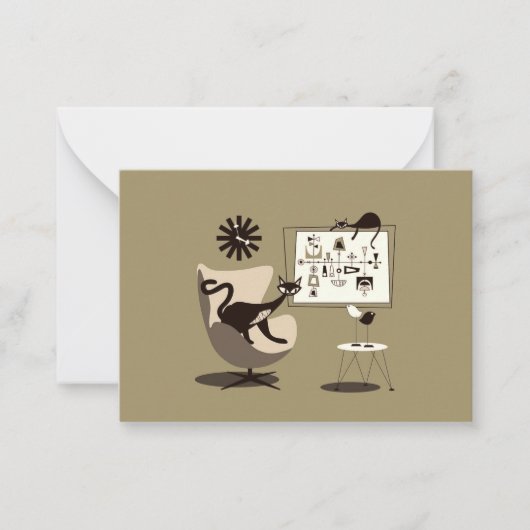 Mittelalterliche Kunst Katzen der Modernen Kunst Mitteilungskarte (Vorderseite)