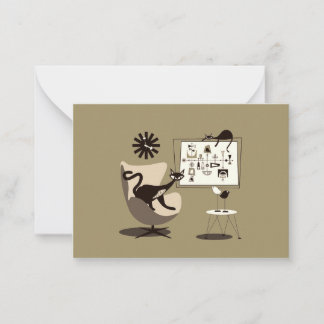 Mittelalterliche Kunst Katzen der Modernen Kunst Mitteilungskarte