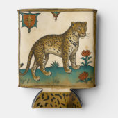 Mittelalterliche Kunst Leopard mit roten Blume Dosenkühler (Vorderseite)