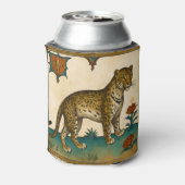 Mittelalterliche Kunst Leopard mit roten Blume Dosenkühler (Kanne Rückseite)
