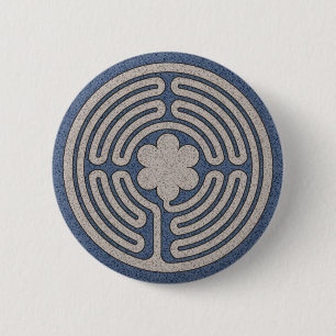 Mittelalterliche Labyrinth-Neoknöpfe Button
