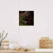 Mittelalterliche Lady Fantasy Art Forest Poster (Küche)
