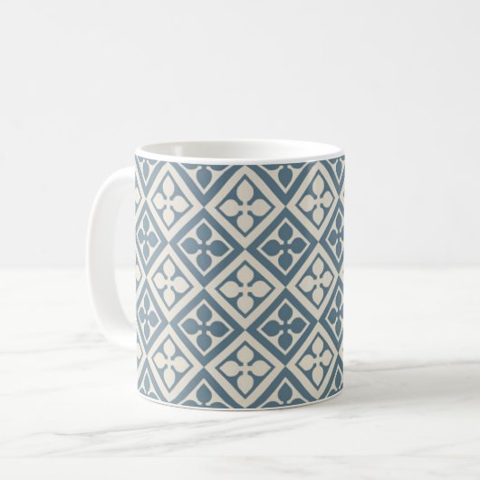 Mittelalterliche Leaf Tiles - Schieferblauer Kaffe Kaffeetasse (Vorderseite Links)