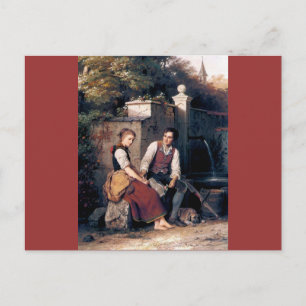 Mittelalterliche Liebe Romantische Malerin Postkarte