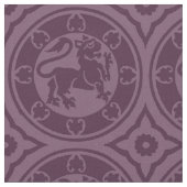 Mittelalterliche Löwen, Auberginen Stoff (Nahaufnahme)