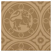 Mittelalterliche Löwen, Burnt Caramel Stoff (Nahaufnahme)