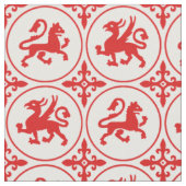 mittelalterliche Löwen und Griffins Stoff (Nahaufnahme)