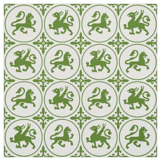 mittelalterliche Löwen und Griffins Stoff (Muster)