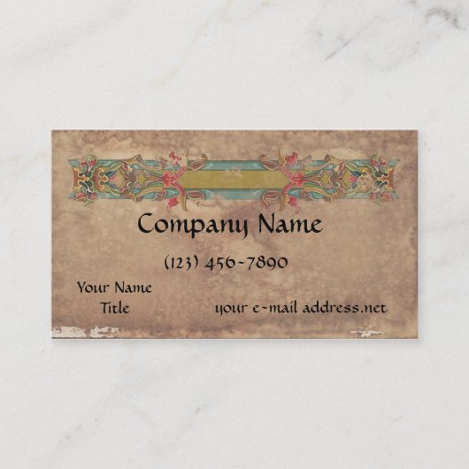 Mittelalterliche Manuskript-Fahne Visitenkarte (Vorderseite)