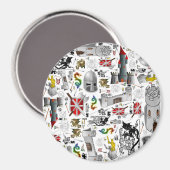 Mittelalterliche Mash-up Magnet (Vorderseite/Rückseite)