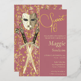 Mittelalterliche Masquerade Sweet 16 Einladung