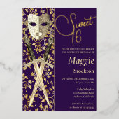 Mittelalterliche Masquerade Sweet 16 Einladung (Vorderseite)