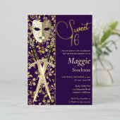 Mittelalterliche Masquerade Sweet 16 Einladung (Stehend vorne)
