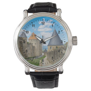 Mittelalterliche Mauern von Carcassonne Armbanduhr