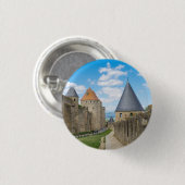Mittelalterliche Mauern von Carcassonne Button (Vorne & Hinten)