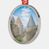 Mittelalterliche Mauern von Carcassonne Ornament Aus Metall (Links)