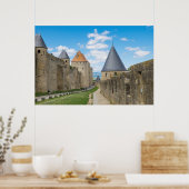 Mittelalterliche Mauern von Carcassonne Poster (Küche)