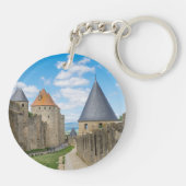 Mittelalterliche Mauern von Carcassonne Schlüsselanhänger (Rückseite)