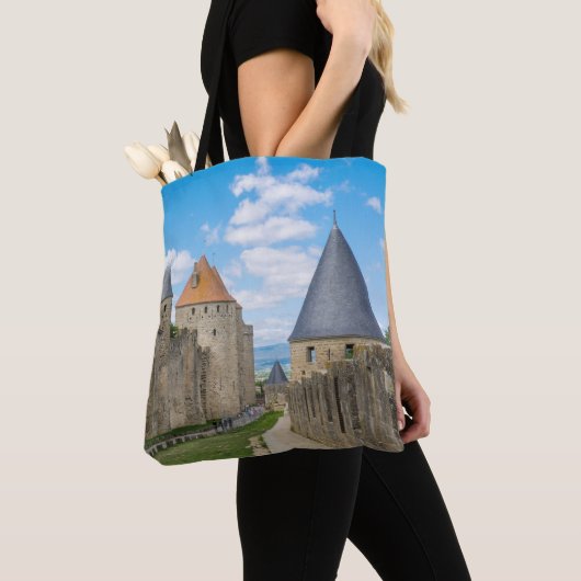 Mittelalterliche Mauern von Carcassonne Tasche (Von Nahem)