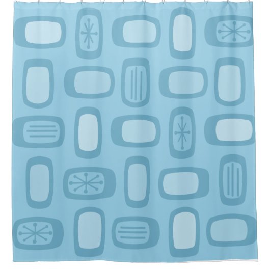 Mittelalterliche MCM abgerundete Rechtecke Baby Bl Duschvorhang (Vorderseite)