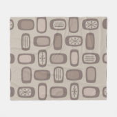 Mittelalterliche MCM abgerundete Rechtecke Taupe Fleecedecke (Vorderseite (Horizontal))