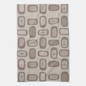 Mittelalterliche MCM abgerundete Rechtecke Taupe Geschirrtuch (Vertikal)