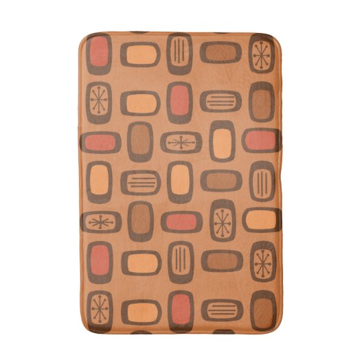 Mittelalterliche MCM gerundete Rechtecke Burnt Ora Badematte (Vorderseite Vertikal)