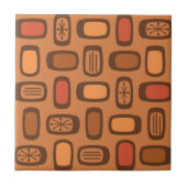 Mittelalterliche MCM gerundete Rechtecke Burnt Ora Fliese (Vorderseite)