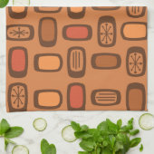 Mittelalterliche MCM gerundete Rechtecke Burnt Ora Geschirrtuch (Gefaltet)