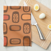 Mittelalterliche MCM gerundete Rechtecke Burnt Ora Geschirrtuch (Viertel Falte)