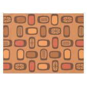 Mittelalterliche MCM gerundete Rechtecke Burnt Ora Tischdecke (Vorderseite (Horizontal))