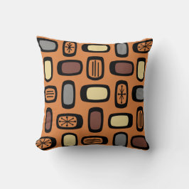 Mittelalterliche MCM Rundrechtecke Orange Brown Kissen