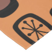 Mittelalterliche MCM Rundrechtecke Orange Brown Tischdecke (Schrägansicht)