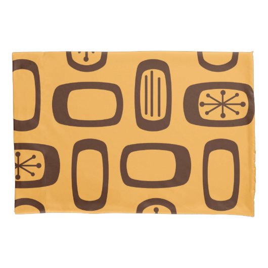 Mittelalterliche MCM-Rundrechtecke Orange Kissenbezug (Vorderseite)