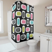 Mittelalterliche MCM Rundrechtecke schwarz farbig Duschvorhang (Beispiel)