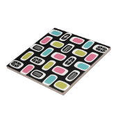 Mittelalterliche MCM Rundrechtecke schwarz farbig Fliese (Seite)